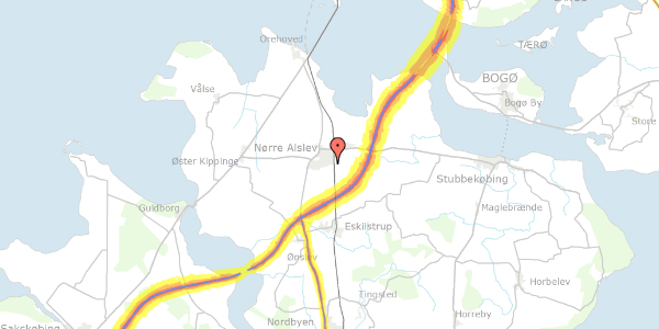 Trafikstøjkort på Nr Alslev Syrenvej 19, 4840 Nørre Alslev