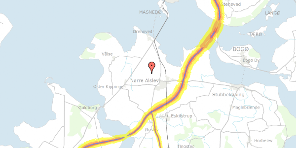 Trafikstøjkort på Nr Grimmelstrupvej 12, 4840 Nørre Alslev