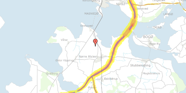 Trafikstøjkort på Nr Vedbyvej 14, 4840 Nørre Alslev