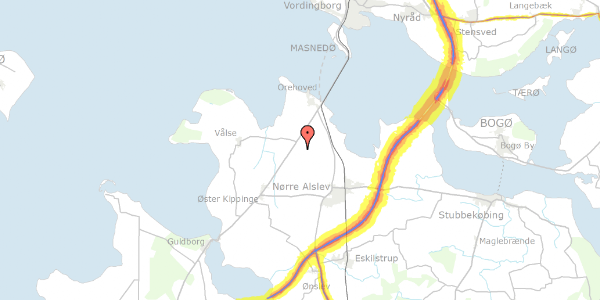 Trafikstøjkort på Nr Vedbyvej 26, 4840 Nørre Alslev