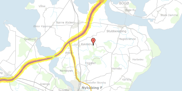 Trafikstøjkort på Nybyvej 31, 4863 Eskilstrup