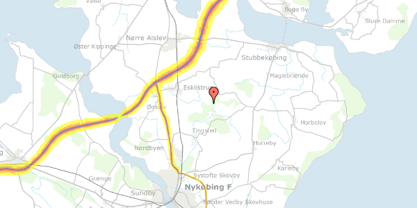 Trafikstøjkort på Nybyvej 49, 4863 Eskilstrup