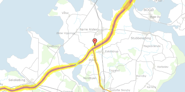 Trafikstøjkort på Nykøbingvej 96, 4863 Eskilstrup