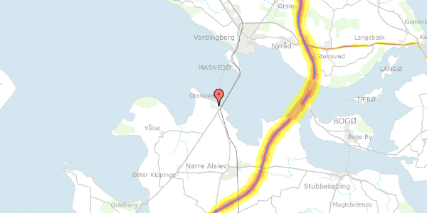 Trafikstøjkort på Nyvej 6, 4840 Nørre Alslev