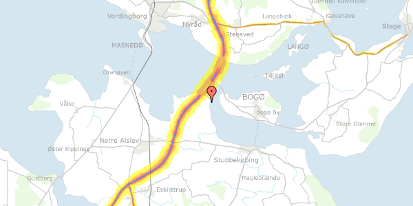 Trafikstøjkort på Pilevænget 12, 4850 Stubbekøbing