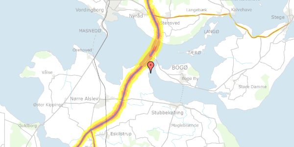 Trafikstøjkort på Rørsangervænget 15, 4850 Stubbekøbing