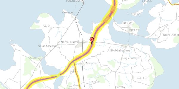 Trafikstøjkort på Skerne Gade 3, 4840 Nørre Alslev