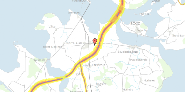 Trafikstøjkort på Skerne Skovvej 6, 4840 Nørre Alslev