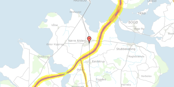 Trafikstøjkort på Skovvej 26, st. 201, 4840 Nørre Alslev