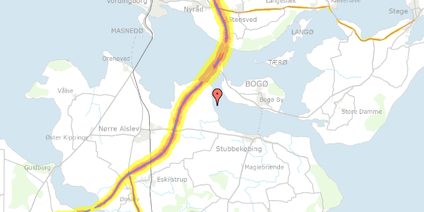 Trafikstøjkort på Sortsøvej 24, 4850 Stubbekøbing