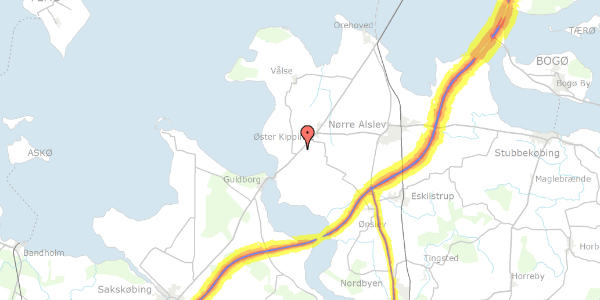 Trafikstøjkort på Storstrømsvej 59, 4840 Nørre Alslev