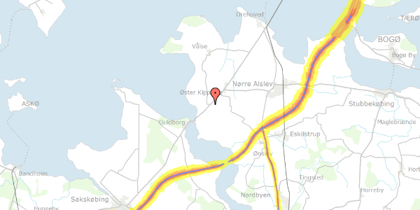 Trafikstøjkort på Storstrømsvej 66, 4840 Nørre Alslev