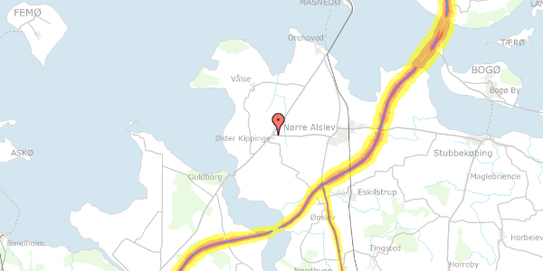 Trafikstøjkort på Storstrømsvej 71, 4840 Nørre Alslev