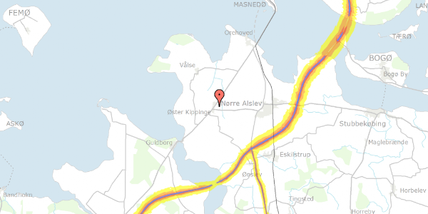 Trafikstøjkort på Storstrømsvej 87, 4840 Nørre Alslev