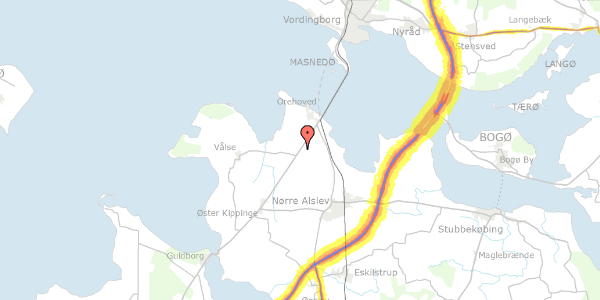 Trafikstøjkort på Storstrømsvej 97, 4840 Nørre Alslev