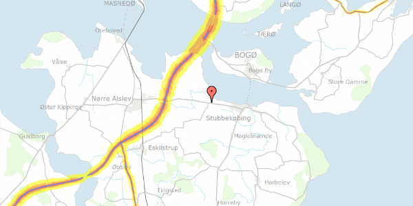 Trafikstøjkort på Stubbekøbingvej 72, 4850 Stubbekøbing