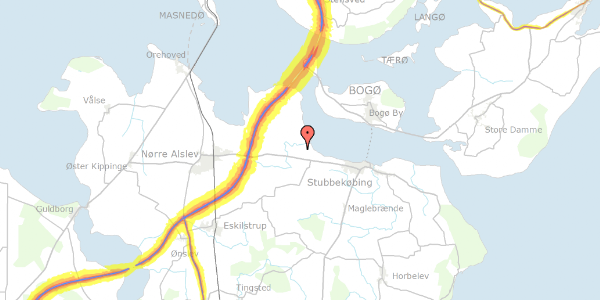 Trafikstøjkort på Stubbekøbingvej 109, 4850 Stubbekøbing