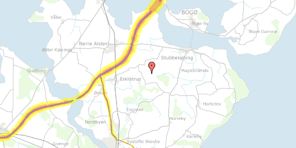 Trafikstøjkort på Sullerupvej 10, 4850 Stubbekøbing