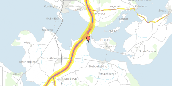 Trafikstøjkort på Tjørnevænget 6, 4850 Stubbekøbing