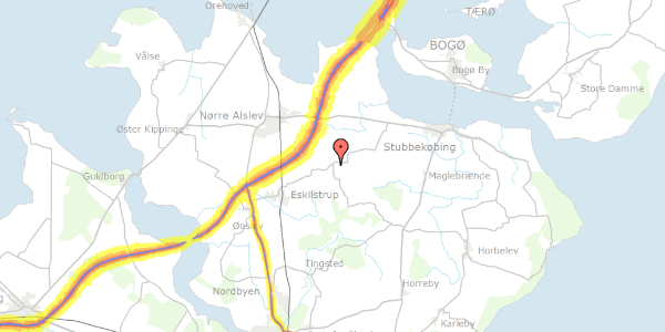 Trafikstøjkort på Torkilstrup Huse 2, 4863 Eskilstrup