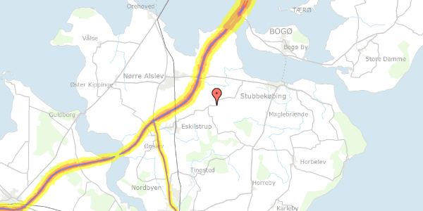 Trafikstøjkort på Torkilstrupvej 19, 4863 Eskilstrup