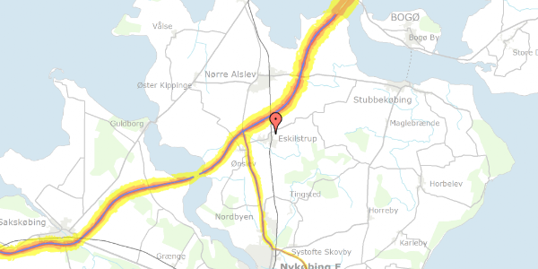 Trafikstøjkort på Tårngade 21, 4863 Eskilstrup