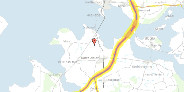 Trafikstøjkort på Ulriksdalsvej 3, 4840 Nørre Alslev