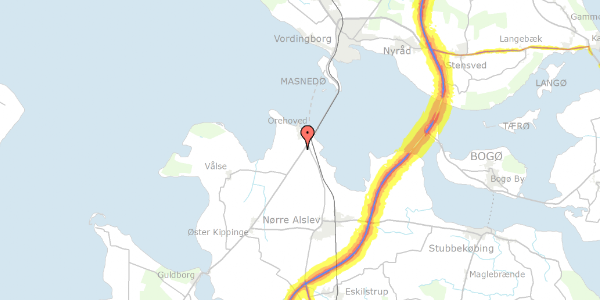 Trafikstøjkort på Vedby Vesterskovvej 5, 4840 Nørre Alslev