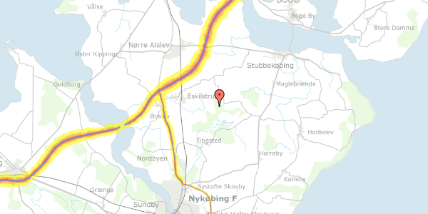 Trafikstøjkort på Årsbankevej 1, 4863 Eskilstrup