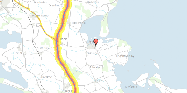 Trafikstøjkort på Egelyvej 4, 4720 Præstø