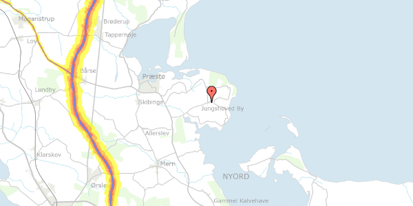 Trafikstøjkort på Jungshovedvej 45, 4720 Præstø