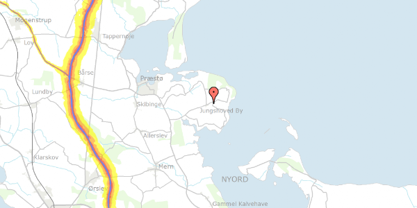 Trafikstøjkort på Jungshovedvej 72, 4720 Præstø