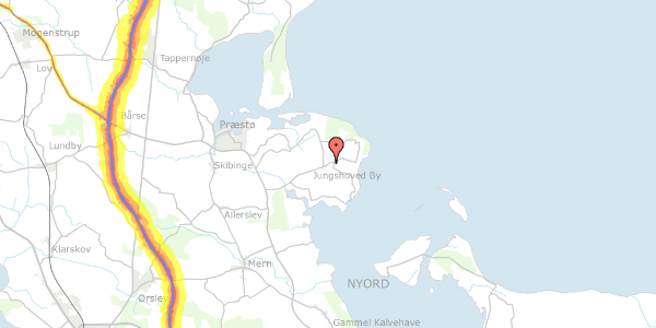 Trafikstøjkort på Jungshovedvej 78, 4720 Præstø