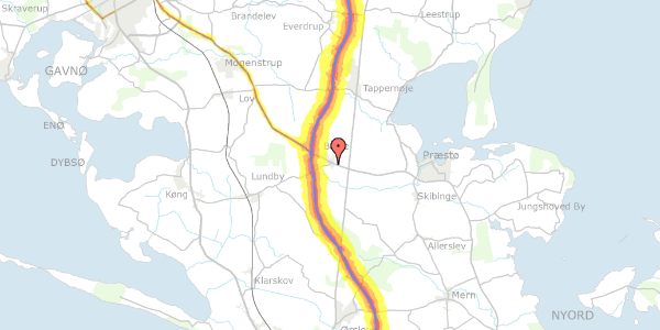 Trafikstøjkort på Lovgårdsvej 4, 4720 Præstø