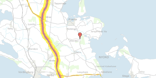 Trafikstøjkort på Rekkendevej 49, 4720 Præstø