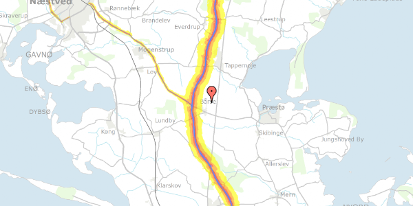 Trafikstøjkort på Sneserevej 53, 4720 Præstø