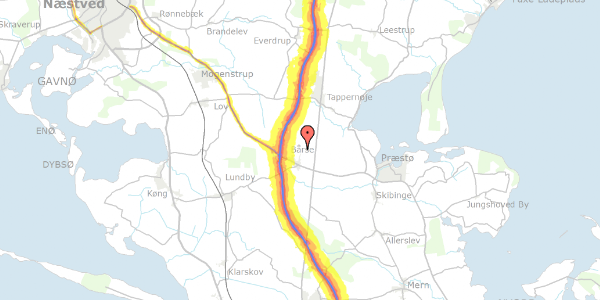 Trafikstøjkort på Sneserevej 55, 4720 Præstø