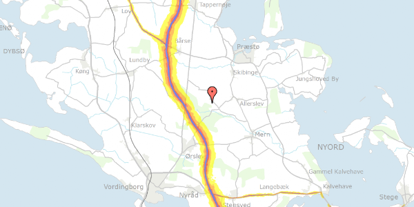 Trafikstøjkort på Teglstrupvej 1, 4720 Præstø