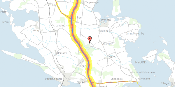 Trafikstøjkort på Teglstrupvej 4, 4720 Præstø