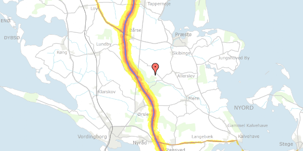 Trafikstøjkort på Teglstrupvej 7, 4720 Præstø