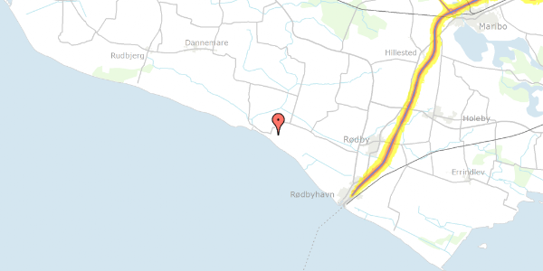Trafikstøjkort på Mågelunden 14, 4970 Rødby