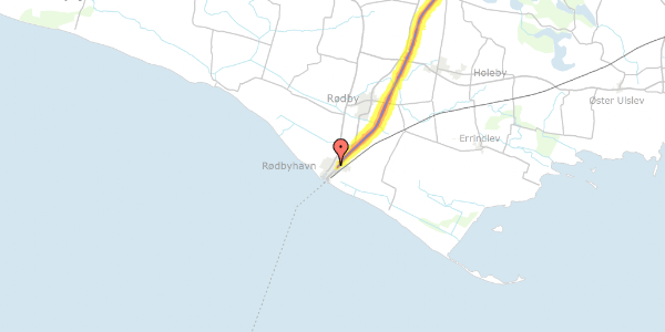 Trafikstøjkort på Havnegade 42, 4970 Rødby