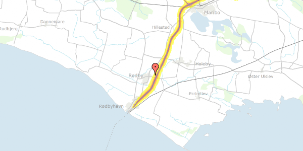 Trafikstøjkort på Havrevænget 3, 4970 Rødby