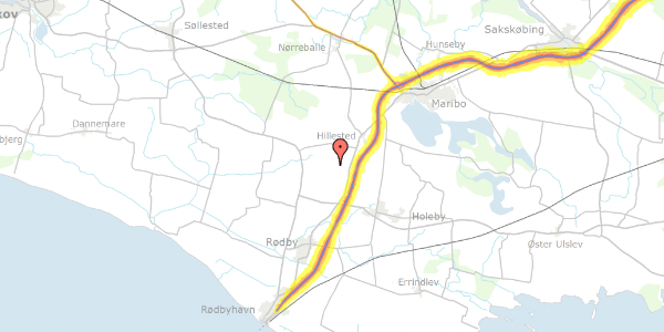 Trafikstøjkort på Hillestedvej 2, 4970 Rødby