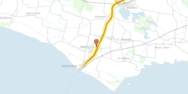 Trafikstøjkort på Rosenvænget 13, 4970 Rødby