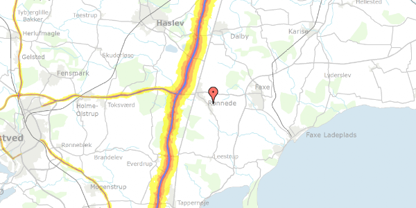 Trafikstøjkort på Dyssevej 14A, 4683 Rønnede