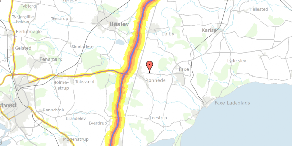 Trafikstøjkort på Faxevej 35, 4683 Rønnede