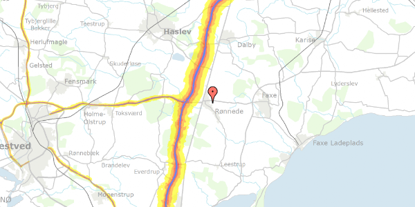Trafikstøjkort på Hasselvej 15, 4683 Rønnede
