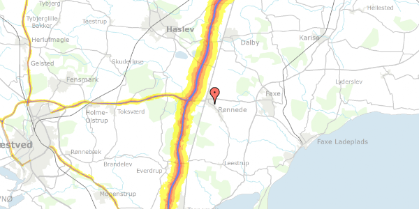 Trafikstøjkort på Kærsangervej 4, 4683 Rønnede