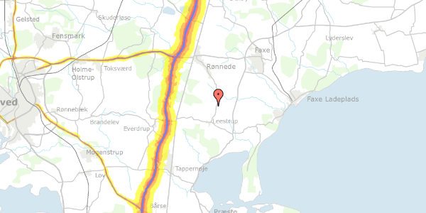 Trafikstøjkort på Leestrupvej 24, 4683 Rønnede
